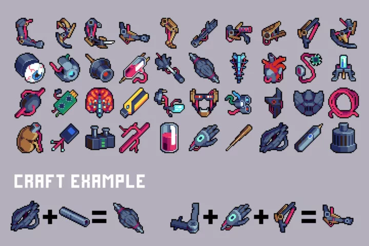 Cyber Implant 32×32 Icons Pixel Art