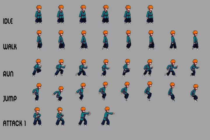Free Shinobi Sprites Pixel Art