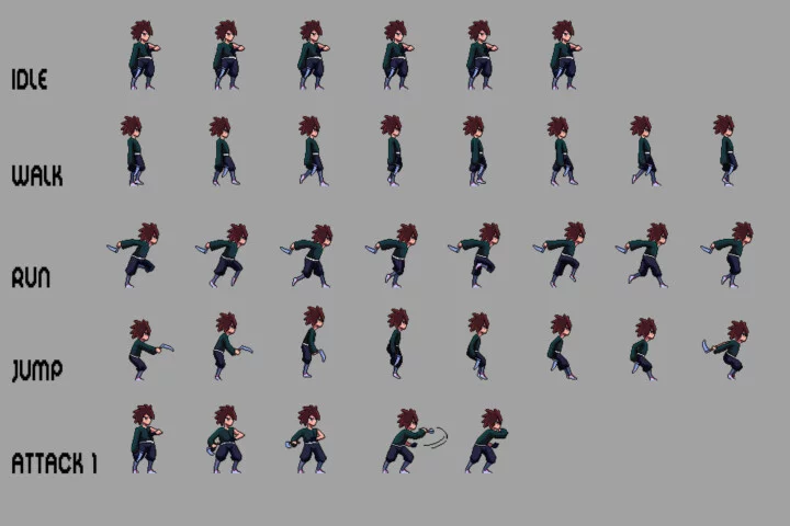 Free Shinobi Sprites Pixel Art