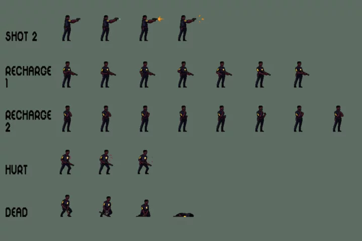 Police Character Sprites Pixel Art