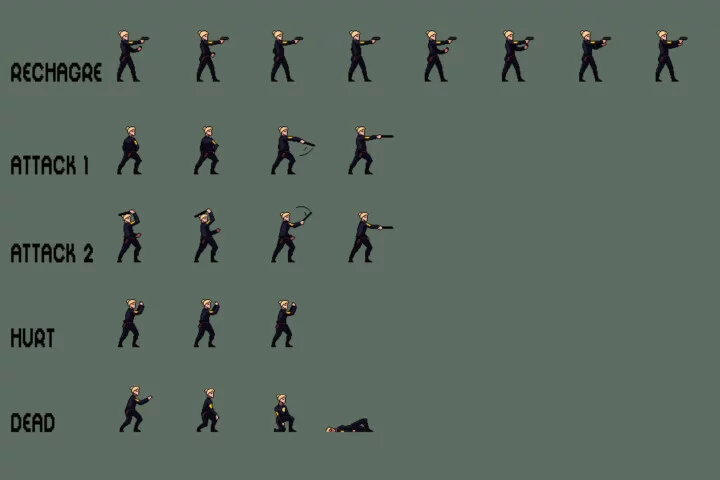Police Character Sprites Pixel Art