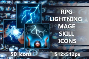 RPG Lightning Mage Skill Icons