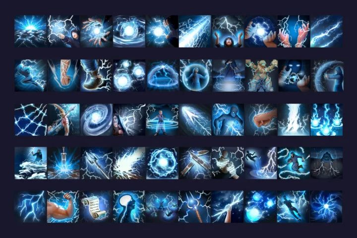 RPG Lightning Mage Skill Icons
