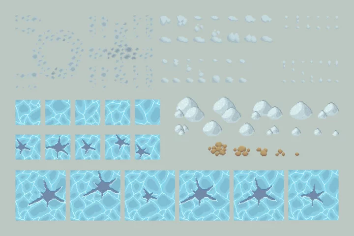 Winter Top-Down Pixel Art Tileset for RPG