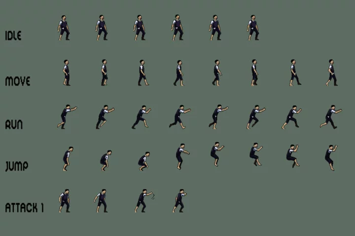 Zombie Police Character Sprites Pixel Art