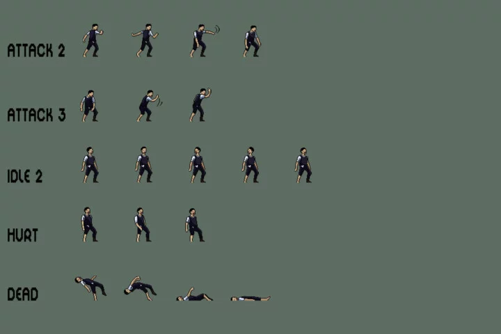 Zombie Police Character Sprites Pixel Art