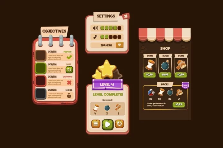 Casual UI Vector Game Asset Pack