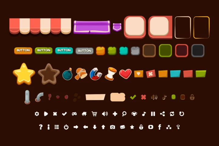 Casual UI Vector Game Asset Pack