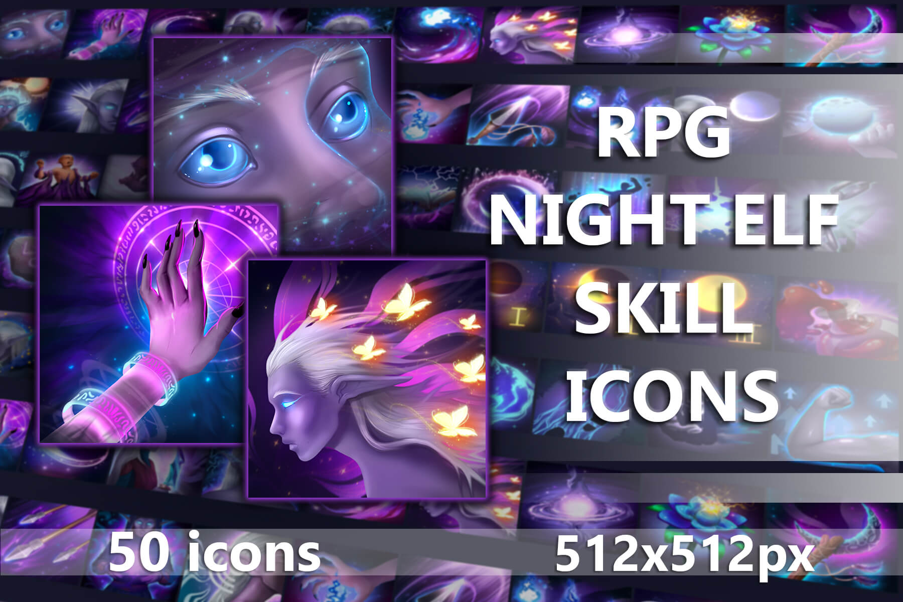 Free RPG Night Elf Skill Icons Download - CraftPix.net