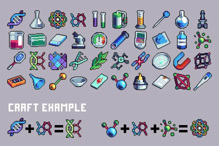 Genetics Pixel Art Icon 32×32 Pack