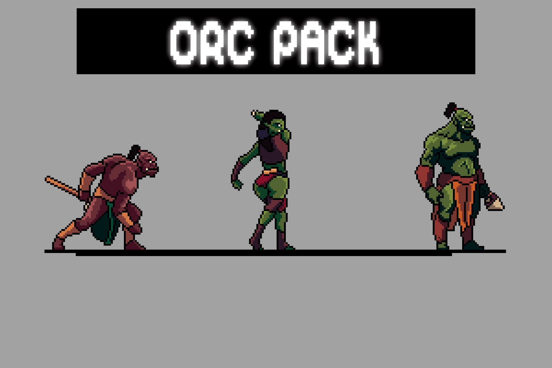 Orc Character Sprite Sheets Pixel Art - CraftPix.net