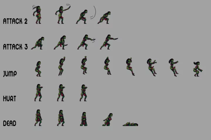 Orc Character Sprite Sheets Pixel Art
