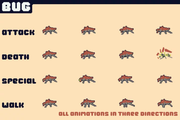 Top-Down Graveyard Monsters Pixel Art Sprite Pack