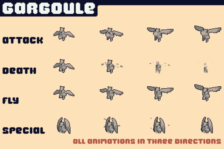 Top-Down Graveyard Monsters Pixel Art Sprite Pack