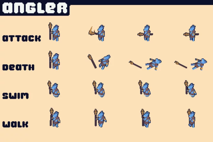 Top-Down River Bosses Tower Defense Pixel Art