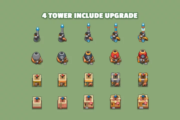 Tower Defense Neighborhood Top-Down 2D Asset Pack