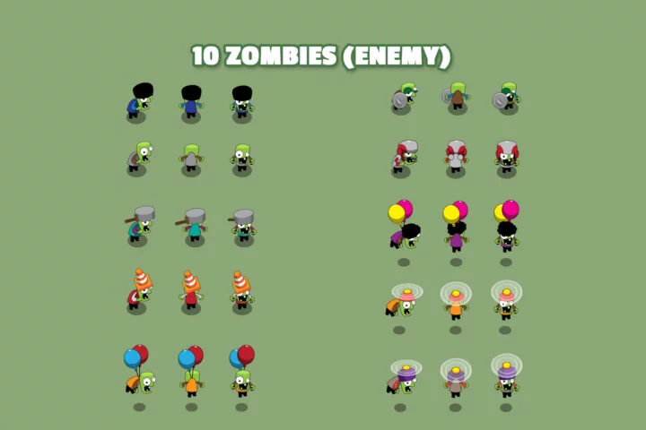 Tower Defense Neighborhood Top-Down 2D Asset Pack