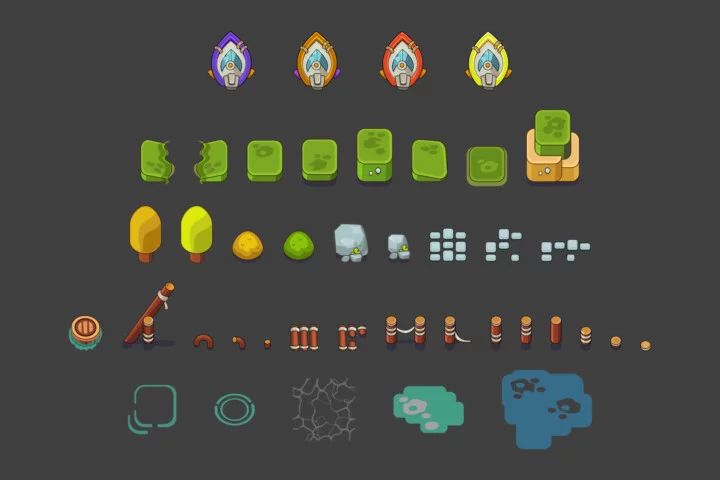 Boat, Water and Land Top Down Asset Pack