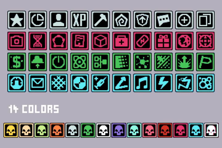 Cyberpunk Skills Pixel Art 32×32 Icon Pack