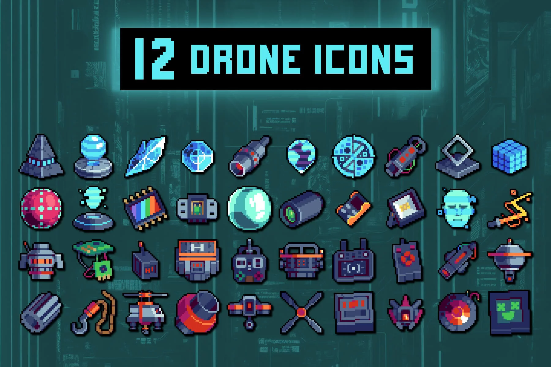 create 32x32 unique custom pixel art icons for your projects