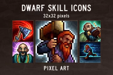 People in Medieval Avatar Icons Pixel Art 