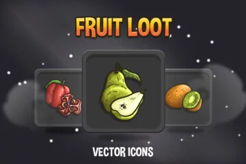 Pixel fruits for games icons set Royalty Free Vector Image