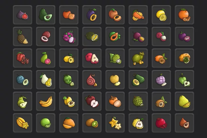 Free Fruit Vector Icon Pack for RPG