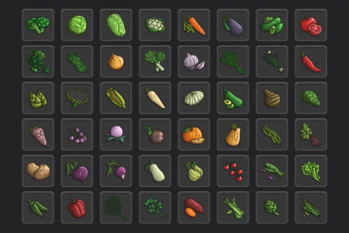 Free Vegetables Vector Icon Pack for RPG