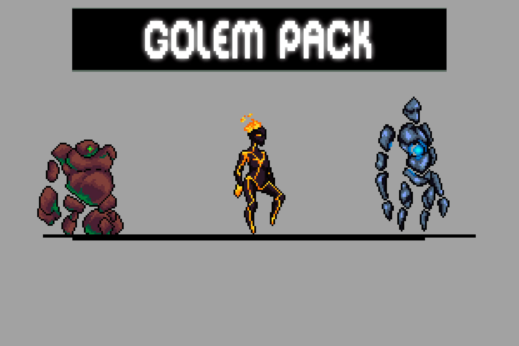 Golem Character Sprite Sheets Pixel Art - CraftPix.net