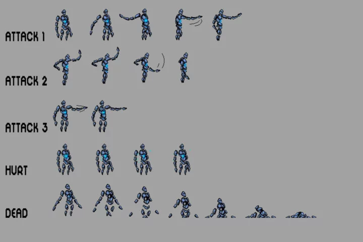 Golem Character Sprite Sheets Pixel Art