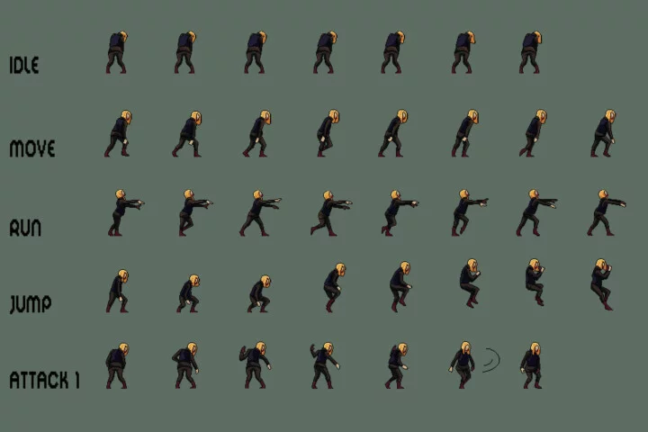 Soldier Zombie Character Sprite Sheets Pixel Art