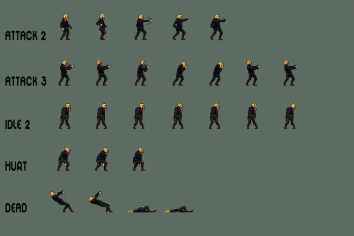 Soldier Zombie Character Sprite Sheets Pixel Art