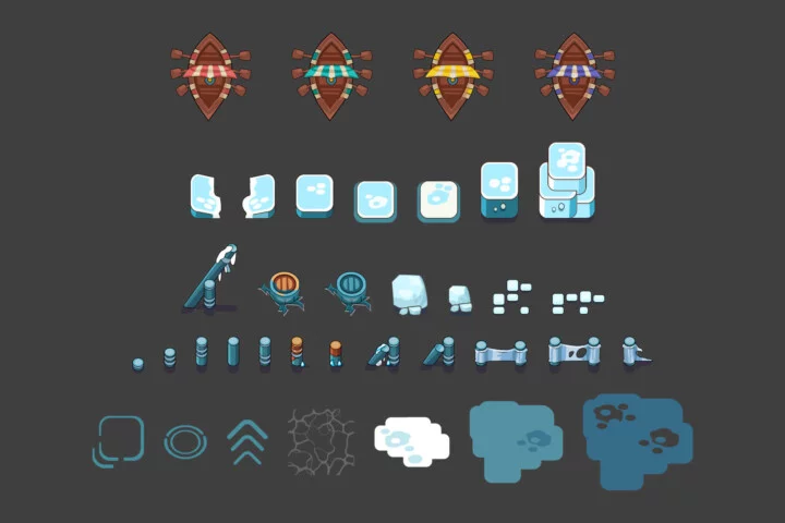 Top View Arctic Viking Game Asset Pack