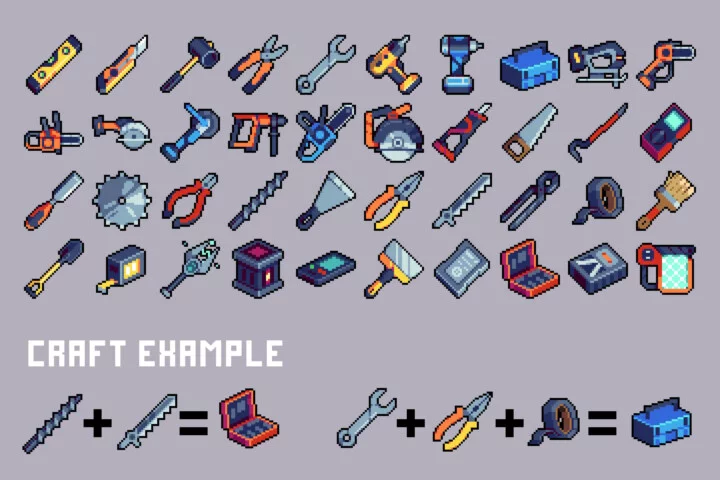 Cyberpunk Tool 32×32 Icons Pixel Art