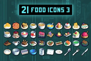 Food Pixelated Icons 32×32 Pixel Art