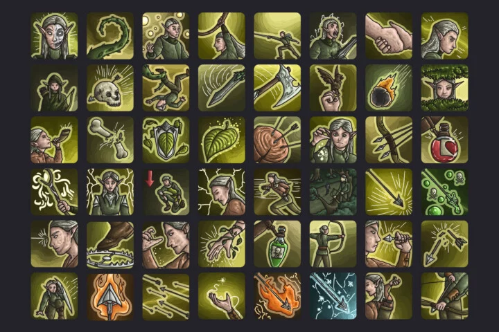 Forest Elf Skills Icon Pack