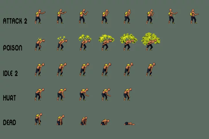 Mutant Character Sprites Pixel Art