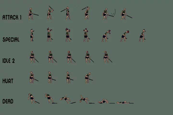 Mutant Character Sprites Pixel Art