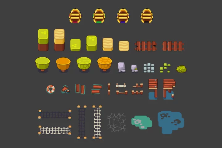 Top View Objects Game Asset Pack