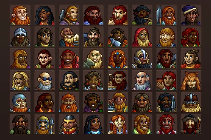 Dwarf Avatars 32×32 Pixel Icon Pack