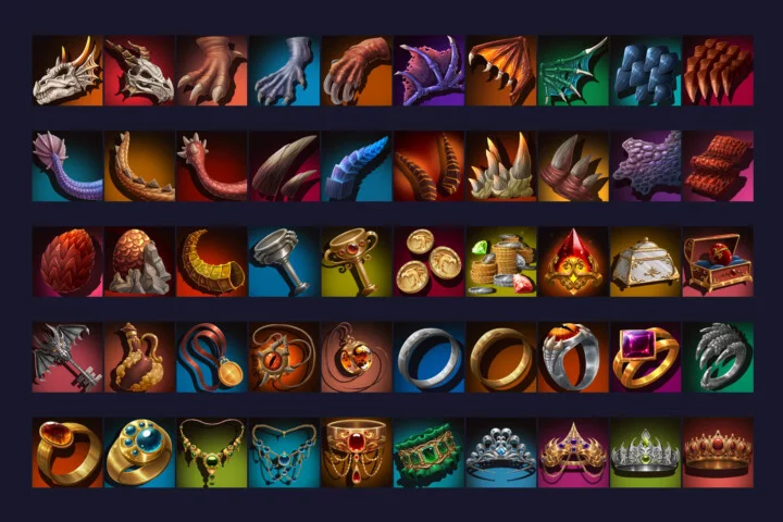 Free RPG Dragon Loot Icons