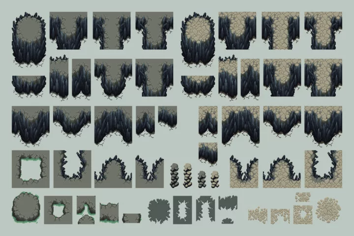 Free Undead Tileset Top Down Pixel Art