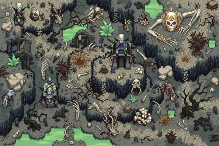 Free Undead Tileset Top Down Pixel Art