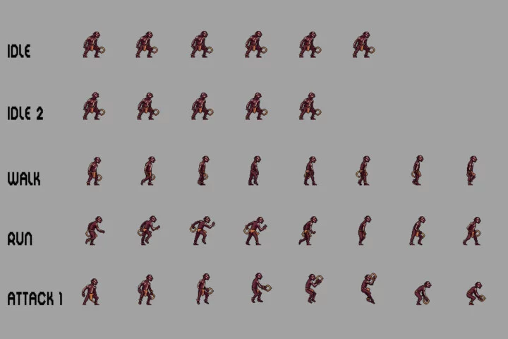 Goblin Character Sprites Pixel Art