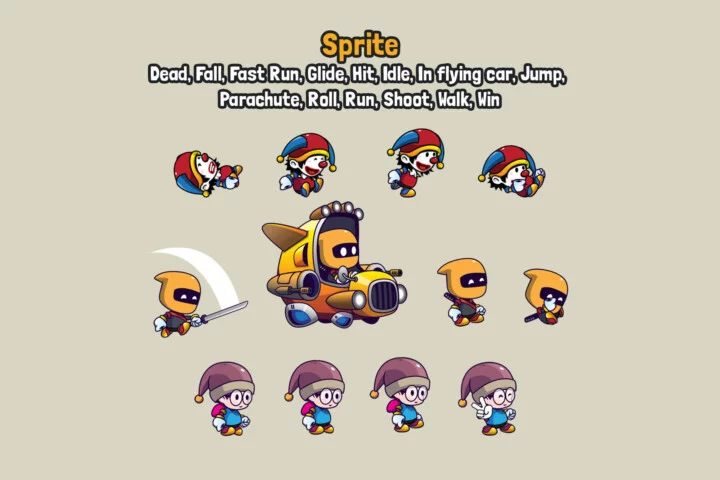 Side Scroll Heroic Characters Asset Pack