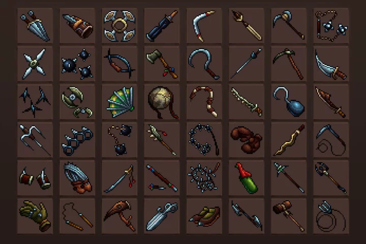 The Exotic Weapon Icons 32×32 Pixel Art