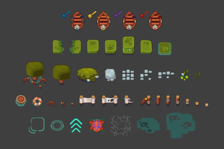 The Top View Swamp Game Asset Pack