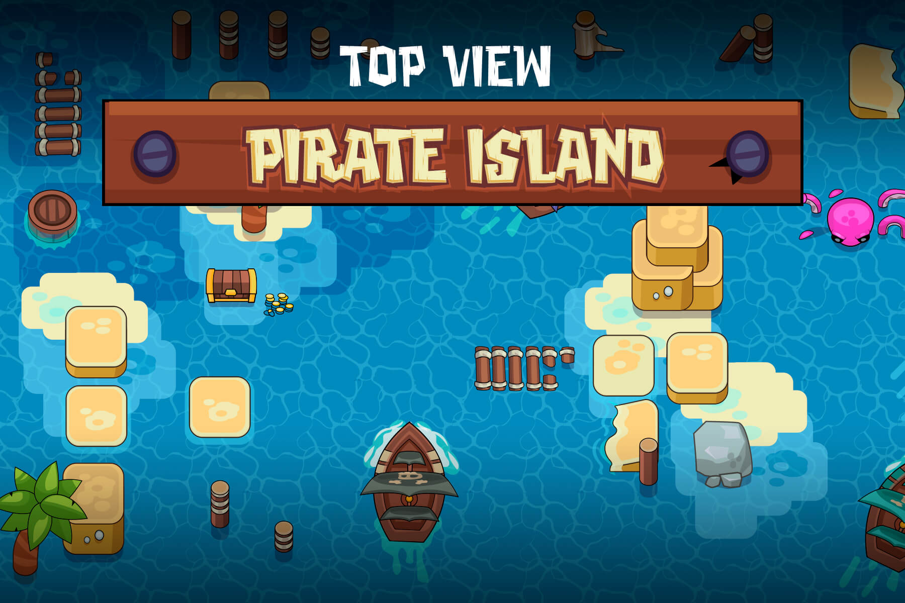 Top View Pirate Topic Game Asset Pack - CraftPix.net