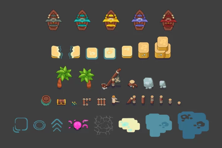 Top View Pirate Topic Game Asset Pack