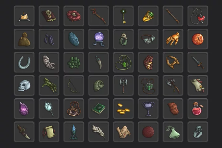 Battle Loot Vector RPG Icons